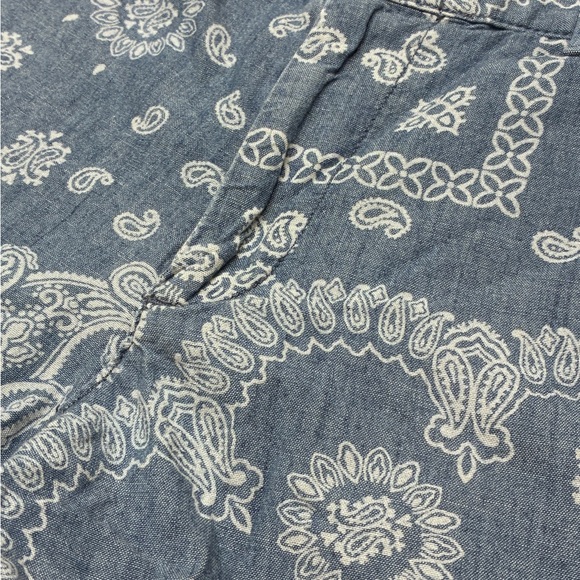 Polo by Ralph Lauren Blue Bandana Paisley Chambray Jean Shorts Women’s Size 4 - Picture 6 of 9